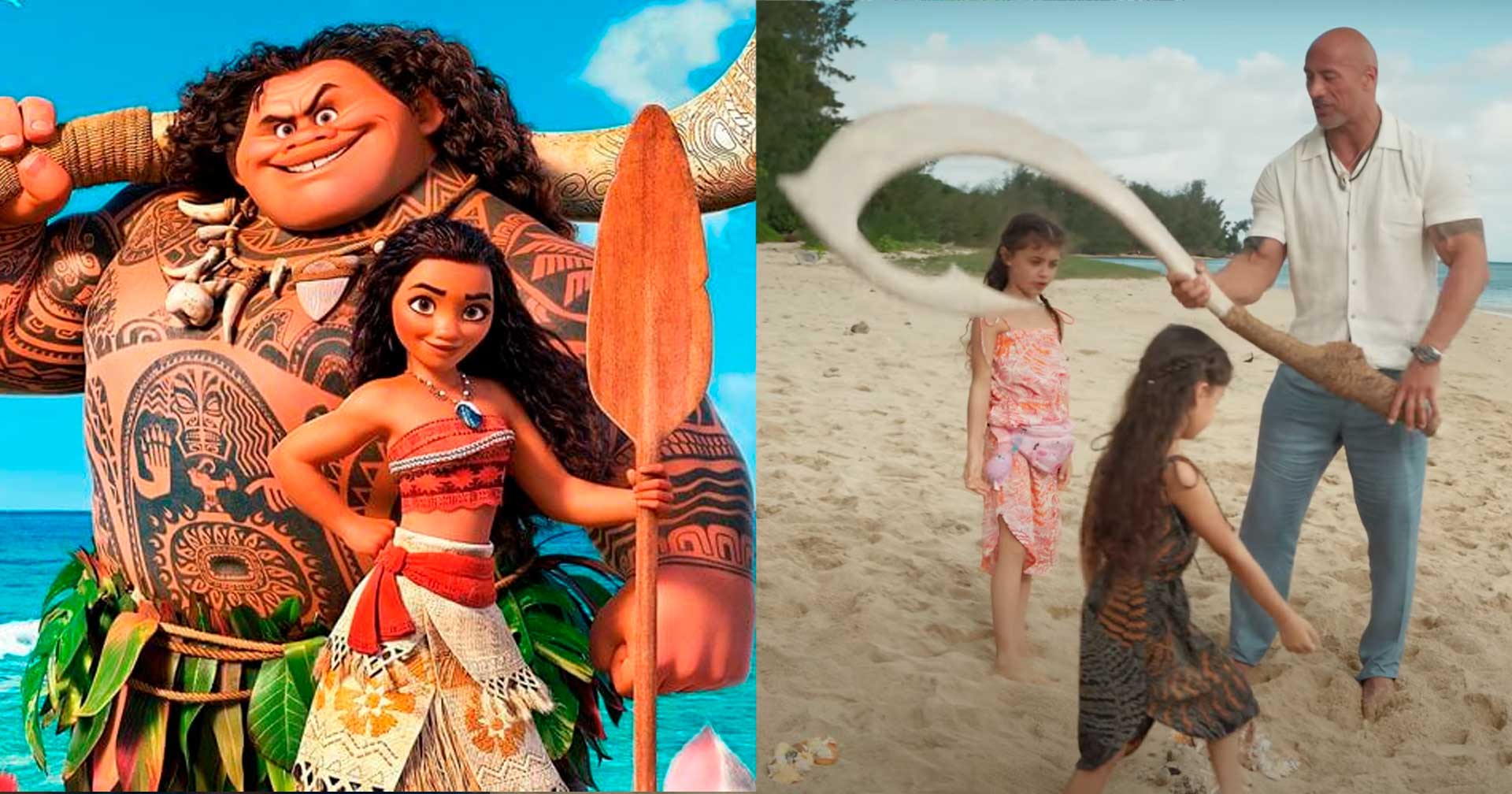 Ao Lado Das Filhas The Rock Anuncia Live Action De Moana Da Disney