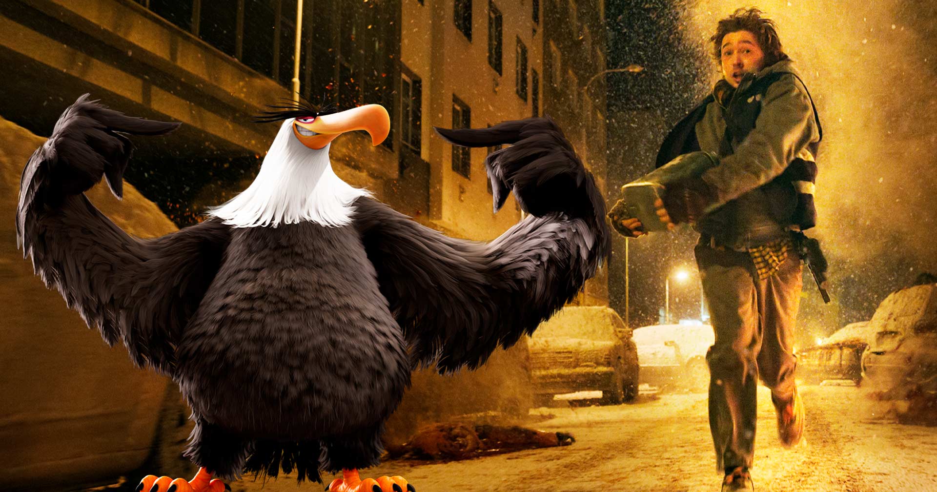 Mega Águia vira protagonista de 'Resident Evil' em pôster inédito de 'Angry Birds 3'; confira