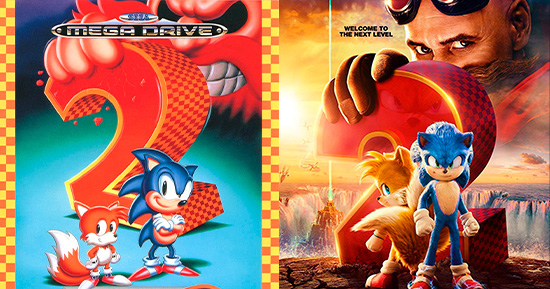 SONIC 2: O Filme  Pôster oficial recria capa do jogo clássico do