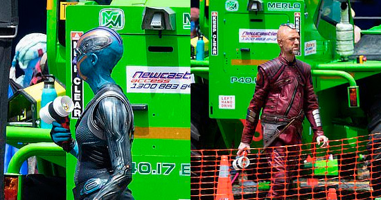 Nebula e Kraglin nos bastidores de Thor 4