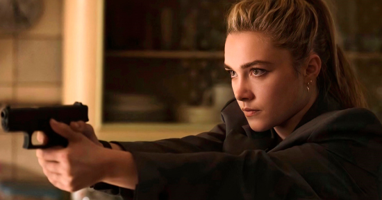 Florence Pugh como Yelena Belova em Viúva Negra