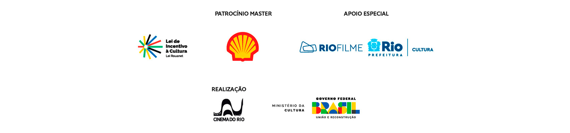 Patrocinadores, copatrocínios, apoios institucionais, de mídia e culturais, distribuição, promoção, realização