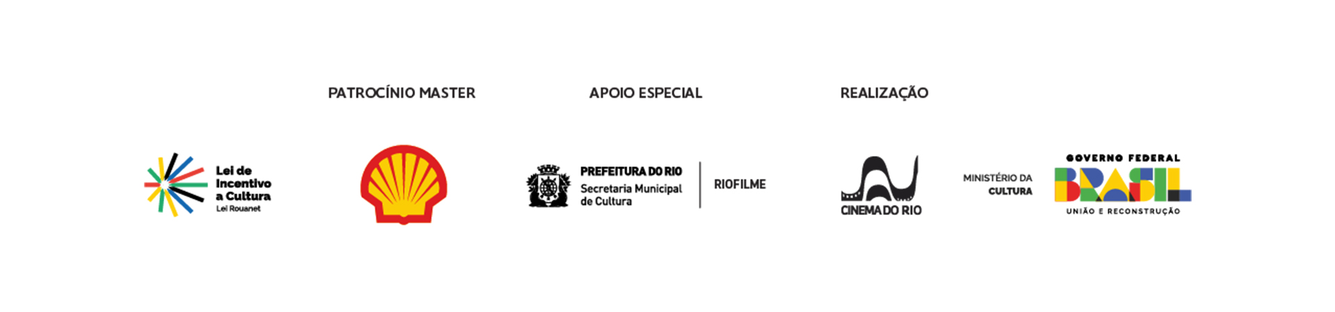 Patrocinadores, copatrocínios, apoios institucionais, de mídia e culturais, distribuição, promoção, realização