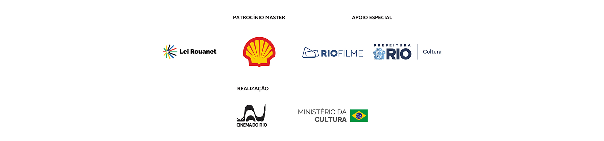 Patrocinadores, copatrocínios, apoios institucionais, de mídia e culturais, distribuição, promoção, realização