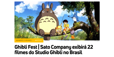 Sato Company exibirá 22 filmes do Studio Ghibli no Brasil