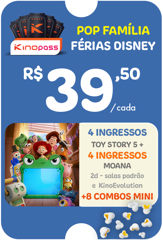 Kinopass POP Férias Disney – 8 (oito) ingressos, R$ 39,50