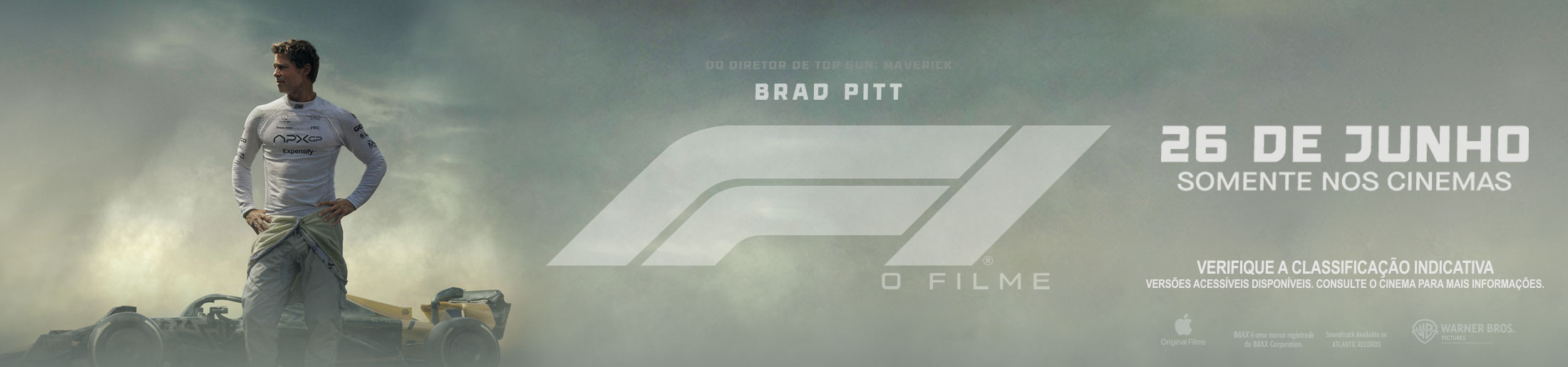 Oferta exclusiva Apple Pay! Ganhe R$15 OFF ao comprar seus ingressos on-line para F1® The Movie usando Apple Pay.