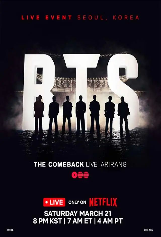 banner do filme BTS The Comeback Live: Arirang