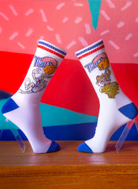 Imagem Meia Cano Alto Space Jam Pernalonga e Taz
