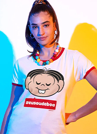 Imagem Camiseta Ringer Feminina Turma da Mônica #Eusoudeboa